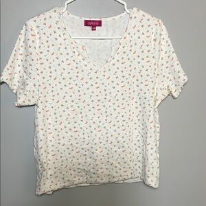 Charisma Cream Smocked Short Sleeve Tee